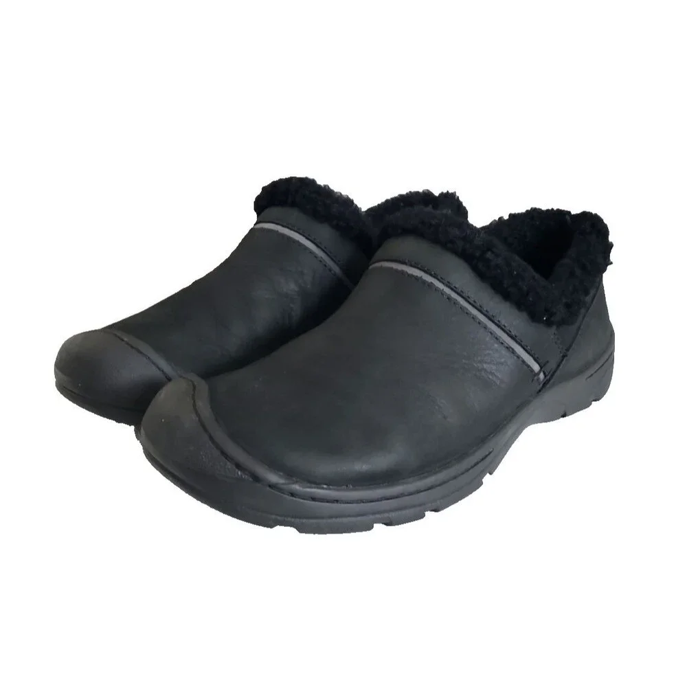 KEEN Women's Size 8 Crested Butte Black Sherpa Lined Slip On Shoes Casual